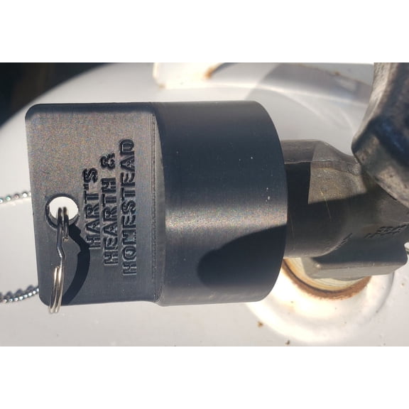 Propane OPD Black, Threaded Dust Cap with SS Chain Tether, 2 Year Warranty, fits 5lb, 10LB, 20lb-40lb LP Tanks, for BBQ Grills, RV Campers, etc, Made in USA