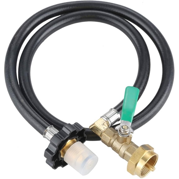 Propane POL Refill Adapter Hose, 36 Propane Refill Hose with 1LB Tank Bottle Adapter, and ON/Off Control Valve, 350PSI Rated High Pressure Propane Extension Hose