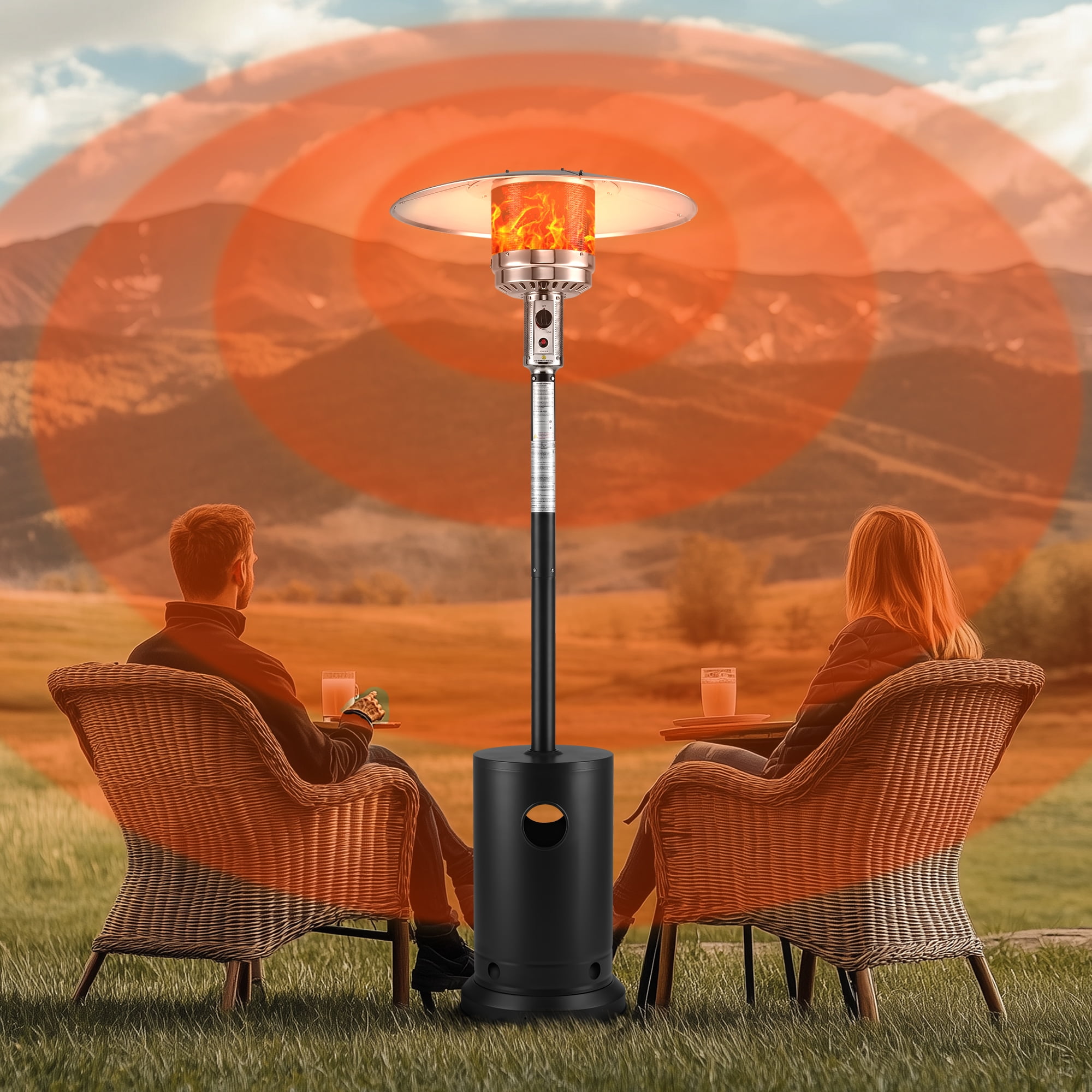 Propane Patio Heater, 48,000 BTU Upgraded Propane Heater w/ 226 Sq.ft Heating Square, Outdoor Heavy Duty Heater with Wheels & Adjustable Thermostat, Propane Patio Heater, 48,000 BTU Upgraded Propane Heater w/ 226 Sq.ft Heating Square, Outdoor Heavy Duty Heater with Wheels & Adjustable Thermostat,