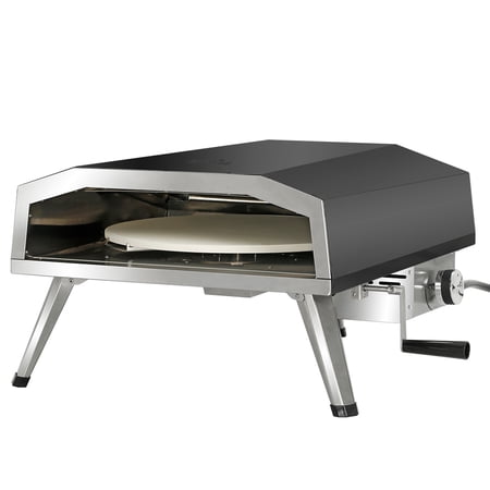 Propane Pizza Oven 16in. Outdoor Gas Pizza Oven in Black, w/Rotating Pizza Stone