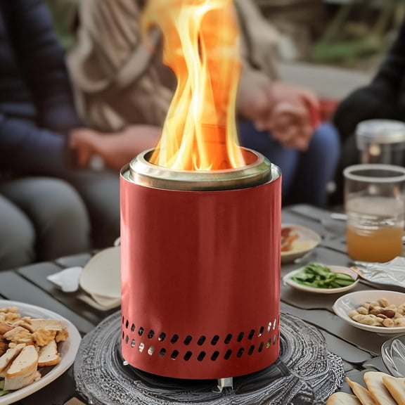 Simenmax Tabletop Fire Pit, 7 inch Smokeless Fire Pits Outdoor Mini Firepit, Stainless Steel Portable Fireplaces Low Smoke