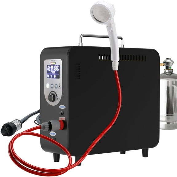 Portable Propane Water Heater for Camping, Instant Hot Water Heater On Demand with 4000mAh Battery for Outdoor Showering and Cleaning, Included Showerhead