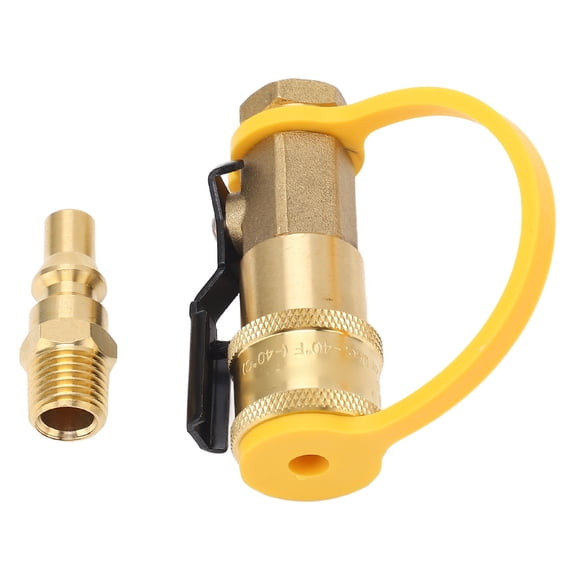 Propane Quick Connect Adapter Gas Quick Connect Adapter, High Hardness Brass Metal Heat Resistant Secure Connection 1/4 Inch Gas Quick Connect Valve for Picnic