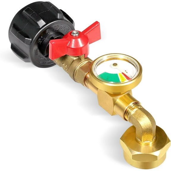 Propane Refill Adapter for 1 lb. Tanks - Propane Refill Adapter for Refillable Propane Cylinder 1 lb, Propane Adapter 20lb to 1lb Converter, 90 Degree Elbow Design