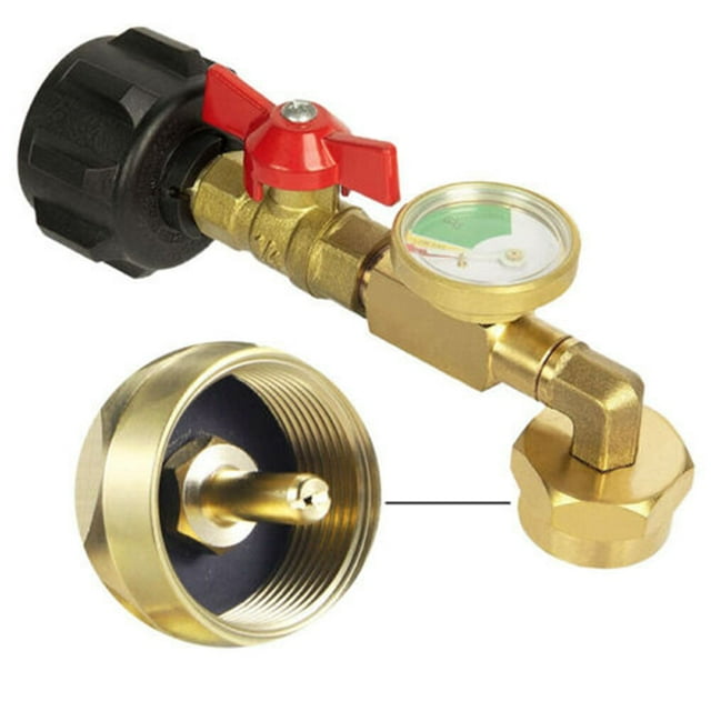 Propane Refill Adapter W/Gauge & Control Valve Fill 1 Lb Bottles From