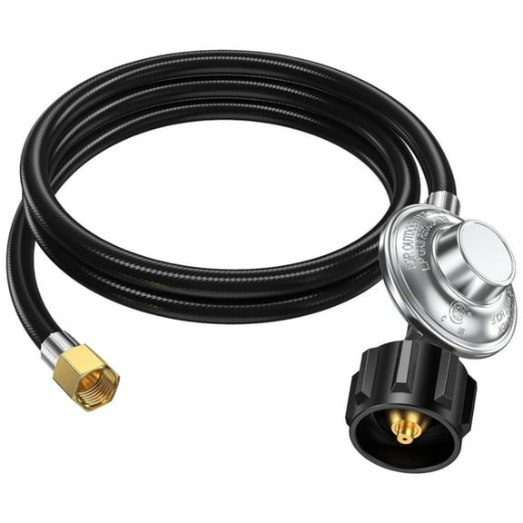 Propane Regulator with Hose, 2FT Propane Hose with Regulator, Low Pressure Propane Grill Regulator and Hose, 0-1Psi Propane Gas Regulator, Gas Grill Regulator, Propane Hose for Propane Grills