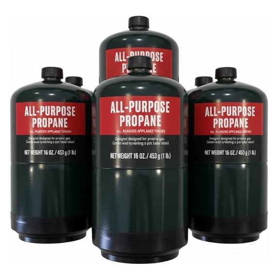Propane Replacement Fuel Cylinders Camping- 16 Oz (6 Pack) Factory Pre-filled and Ready to Use