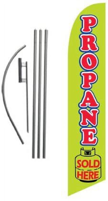 Propane Sale Advertising Feather Banner Swooper Flag Sign with Flag Pole Kit and Ground Stake