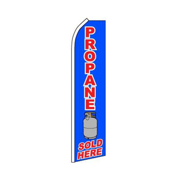 Propane Sold Here Blue / Red / White Swooper Super Feather Advertising Flag