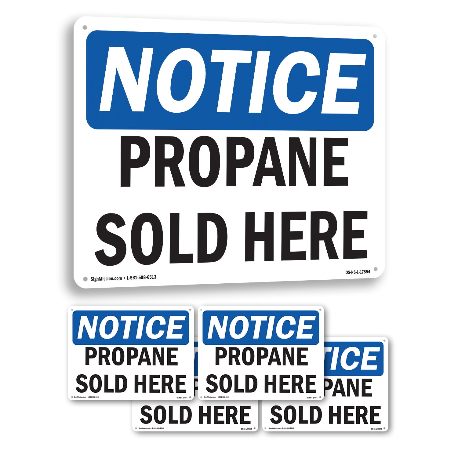 Propane Sold Here OSHA Notice Rigid Plastic Sign 24 Inch x 18 Inch - 5 ...