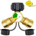 Propane Splitter (Propane Tank Y Splitter Adapter) with Gauge and Shut