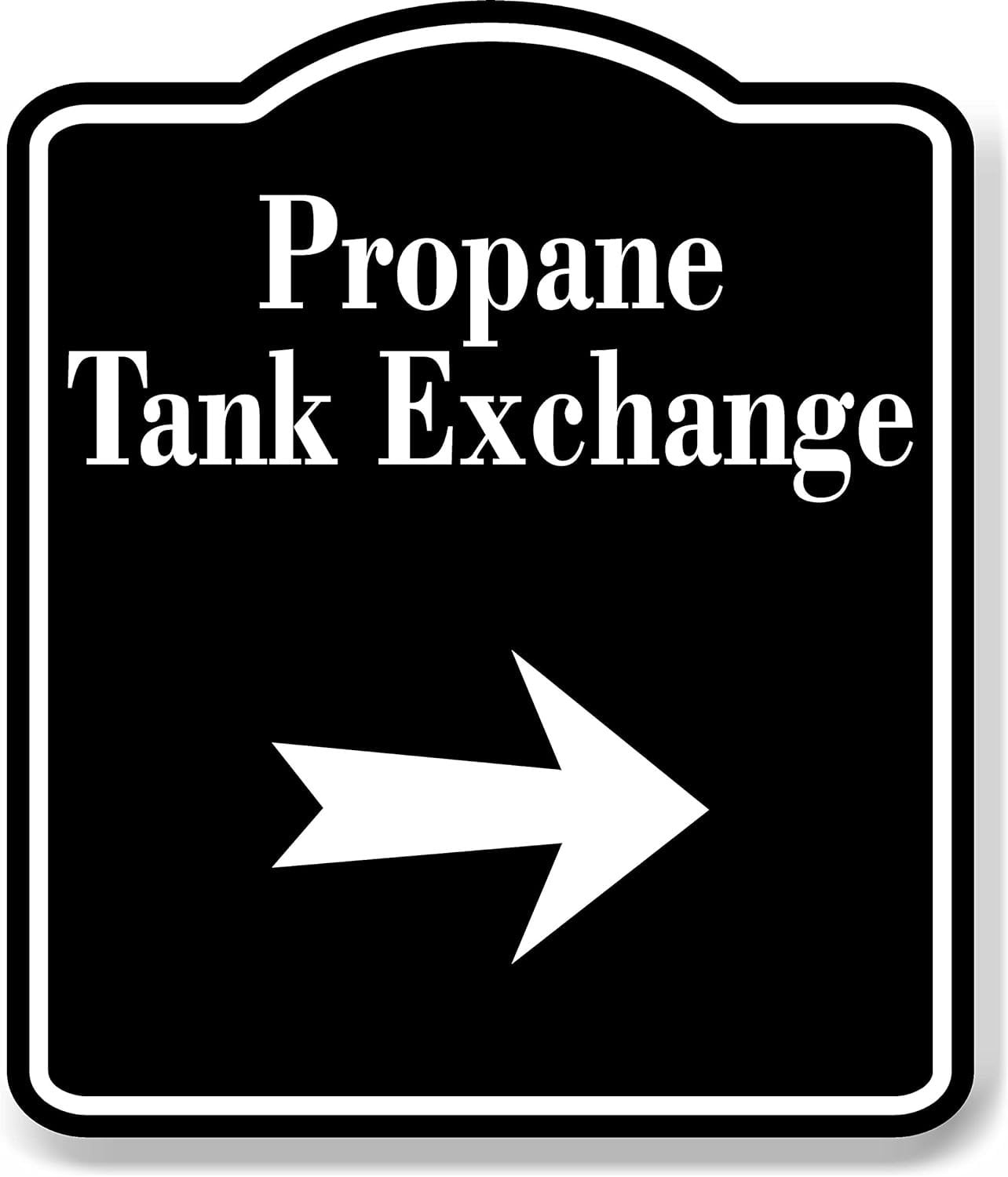 Propane_Tank_Exchange_Right_Arrow_BLACK Aluminum Composite Sign, 20"x24