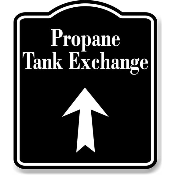 Propane_Tank_Exchange_Up_Arrow_BLACK Aluminum Composite Sign, 15"x18"