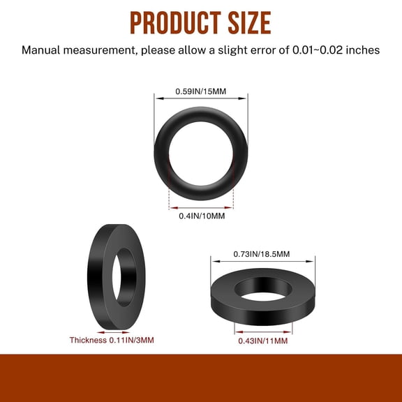 Propane Tank Gasket and 10Pcs O-Rings for All Soft Nose P.O.L. Fittings, Soft Rubber Leakage-Proof Sealing, Fit for Propane Gas Adapters, Connectors, Valves, Regulators, Accessories