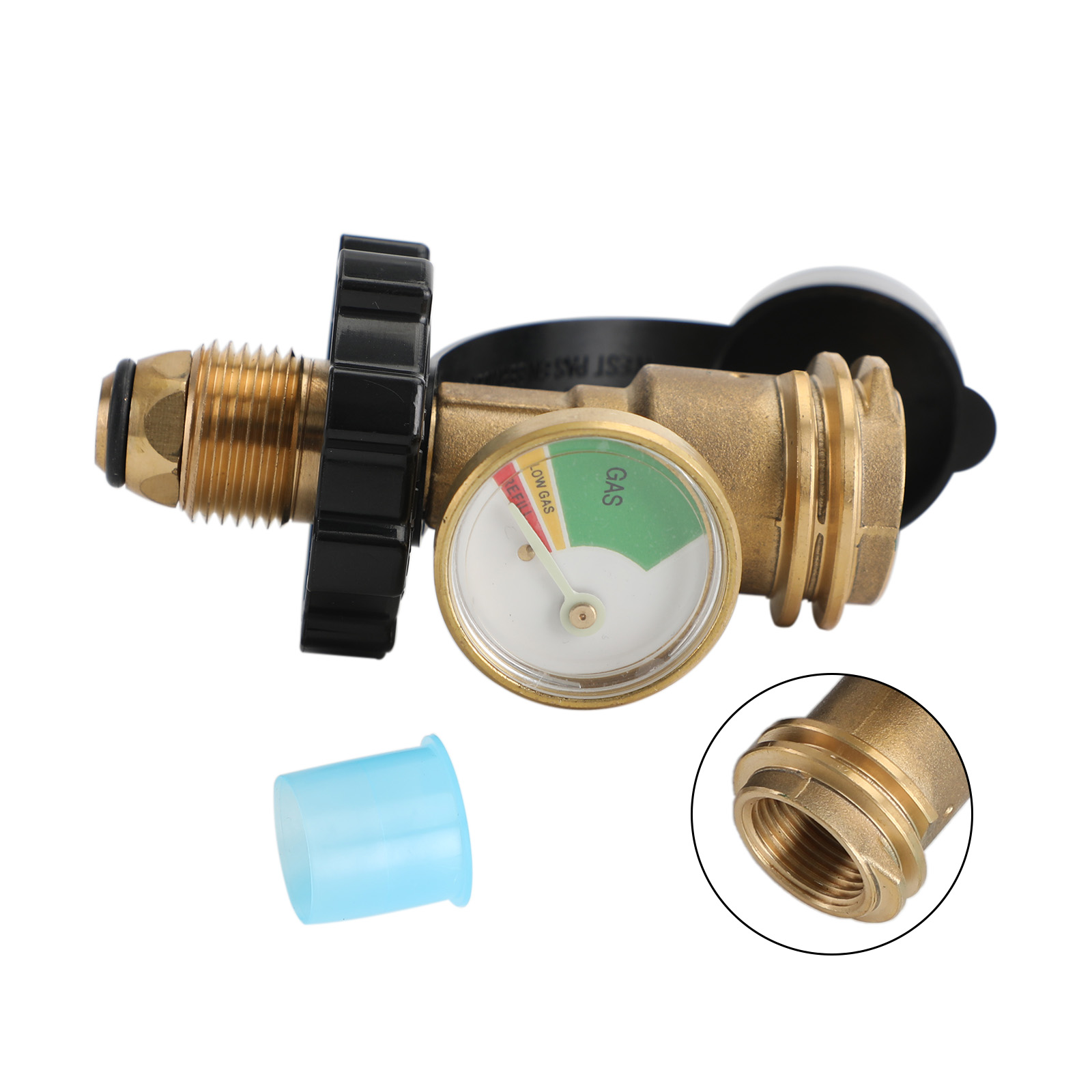 Propane Tank Gauge Grill BBQ RV Pressure Brass Valve Adapter Gas Level