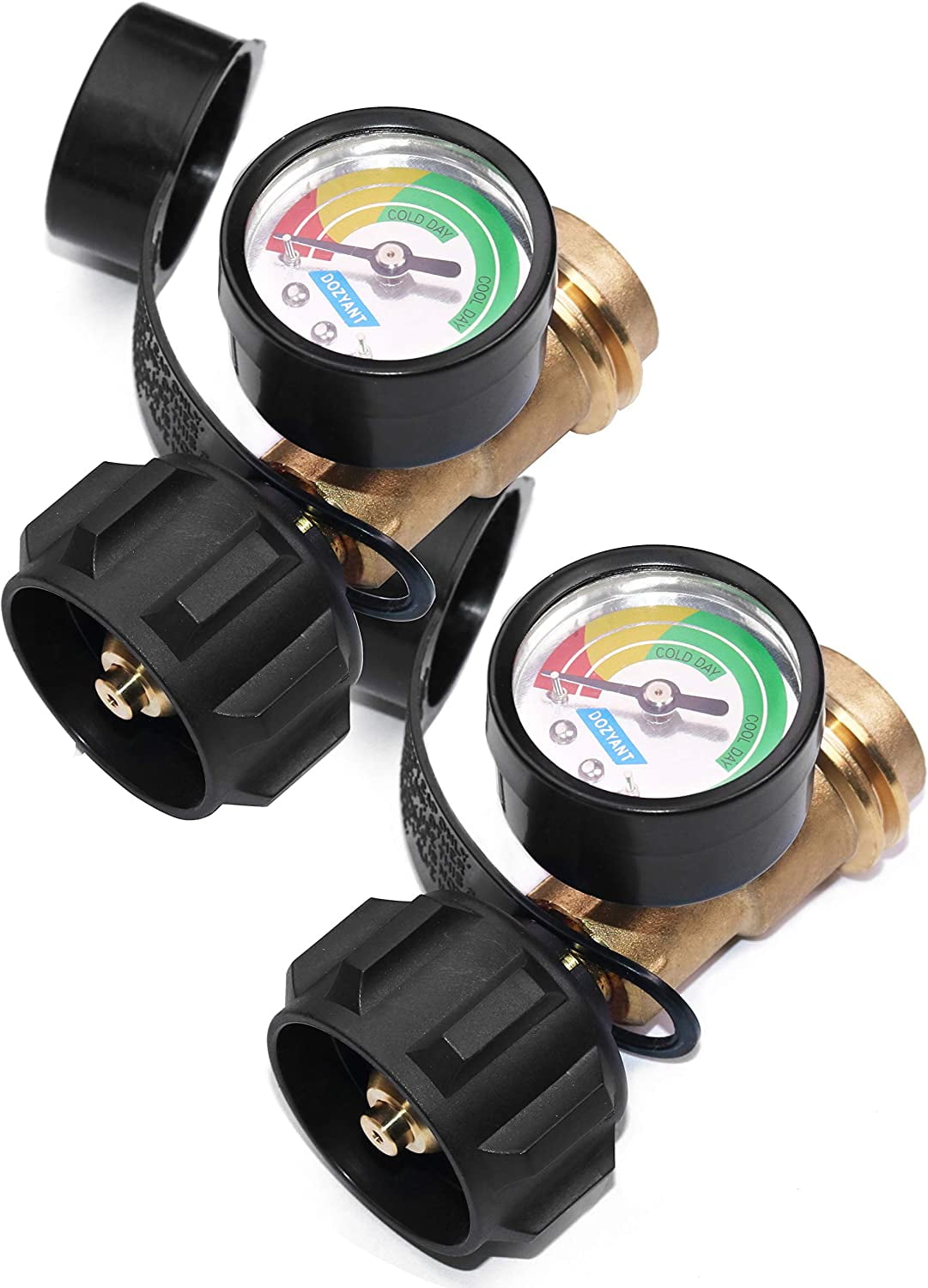 Propane Tank Gauge Level Indicator Leak Detector with Type 1 Connection (2 Pack), Gauge for