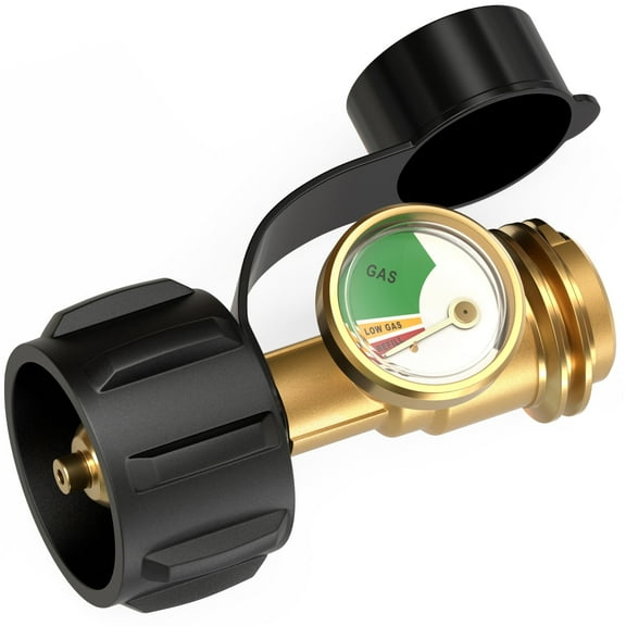 Propane Tank Gauge Level Indicator, Universal QCC1 Gas Pressure Meter for 5-40 lb LP Tanks, Color Coded Leak Detector for BBQ Grill RV Heater Camper