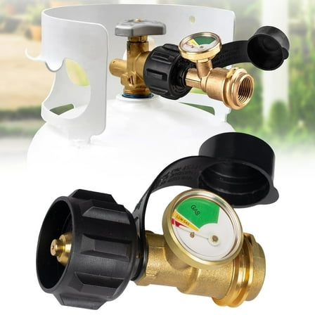 Propane Tank Gauge, Propane Level Indicator for 5-20LB Tanks, Perfect for RV Camper, Propane Heater, Fire Pit, Gas Grill and More, QCC1/Type 1 Connection, 1 Pcs