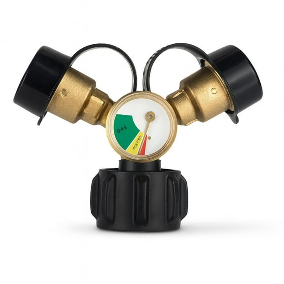Propane Tank Gauge Splitter with Dual Y Adapter 5-40lb Propane Tanks
