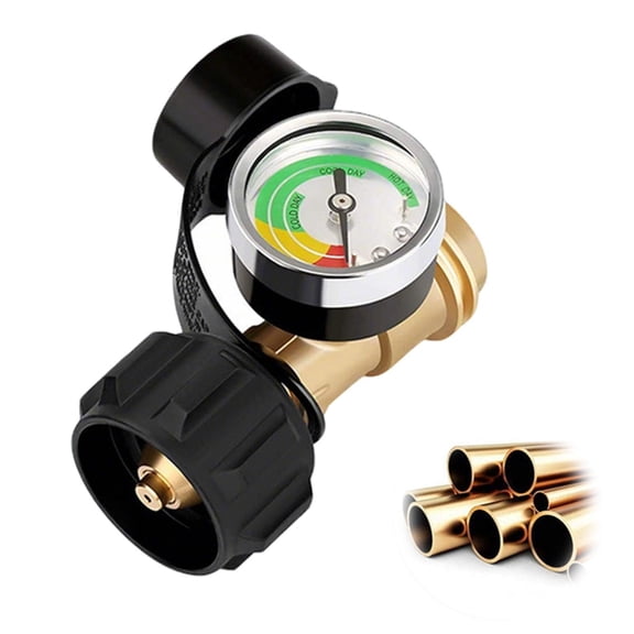 Propane Tank Gauge, Universal Propane Tank Gauge for 5-40 Pound LP Tanks | Gas Level Indicator for Grill, Heater, RV Camper, QCC1/Type 1 Connection (1pc)