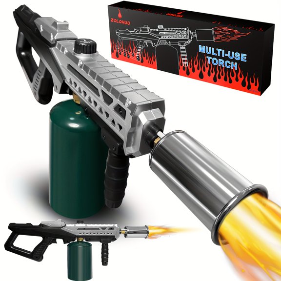 Propane Torch 800,000 BTU Adjustable Flame Up to 4000°F, 24" Ergonomic Flamethrower for BBQ, Campfires, Welding, Soldering & Weed Control (Tank Not Included)