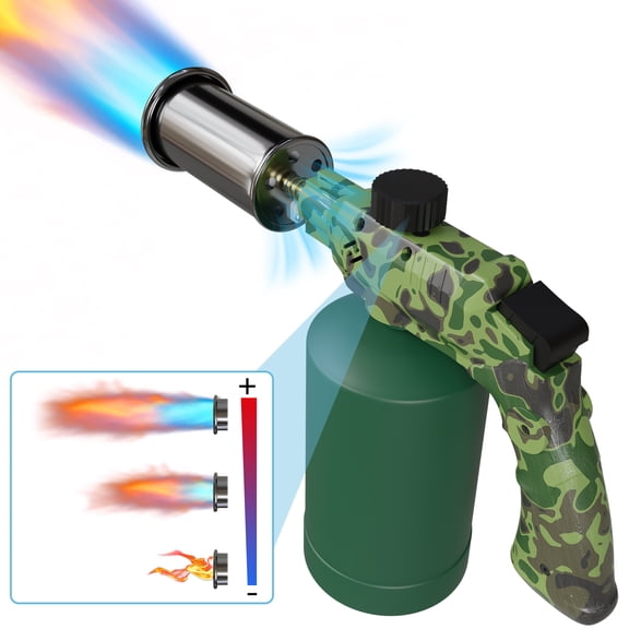 Propane Torch Cooking Torch with Adjustable Flame Control - 2730°F High Heat Flame Torch for Grill & Charcoal Starter, Stainless Steel Nozzle Food Torch for Cooking, BBQ & Camping