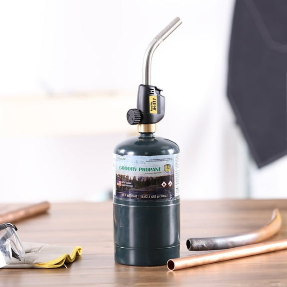 Propane Torch Head with Auto Ignition – Stainless Steel Blow Torch for Soldering, BBQ, Kitchen & Welding – CGA600 Connection – Unique Holiday Gift for Men, DIYers (Gas Not Included)