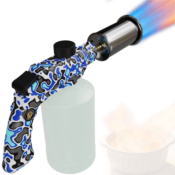 Propane Torch Head for Cooking & BBQ – Adjustable High Heat Culinary Blow Torch, One‑Touch Ignition, Camouflage Design, Fits Standard 14oz Tank – Kitchen & Grill Use