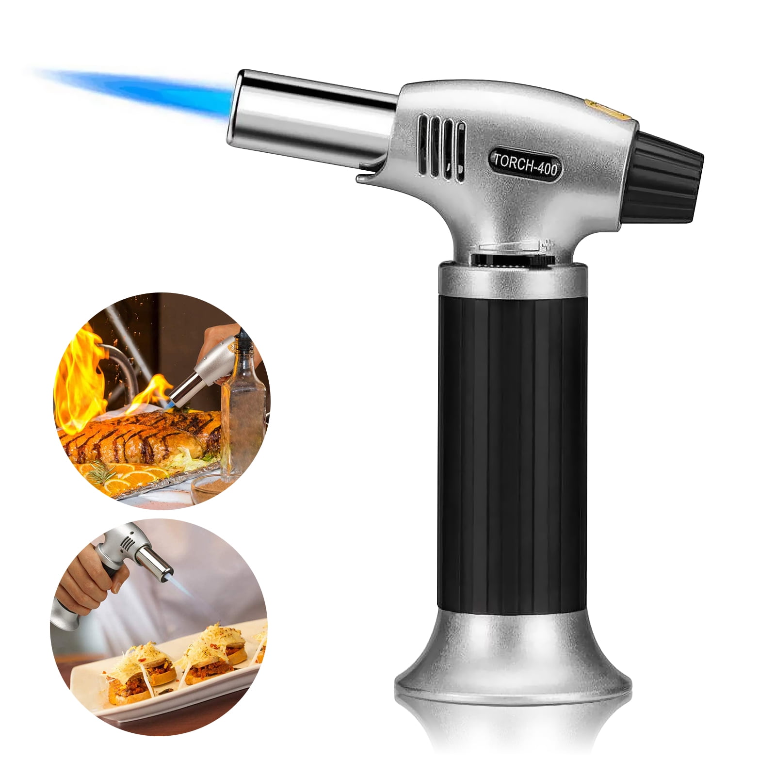 Propane Torch Head with Igniter, Kitchen torch with Refillable Butane