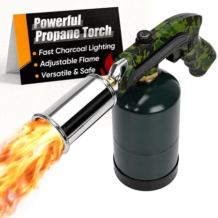 Propane Torch, Powerful Kitchen Torch for Cooking, BBQ and Steak Searing, Adjustable Blow Torch (Propane Tank Not Included)