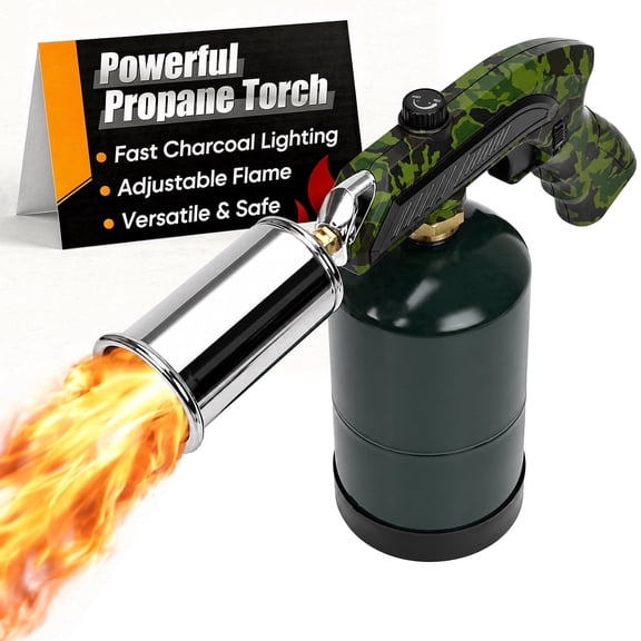 Propane Torch, Powerful Kitchen Torch for Cooking, BBQ and Steak Searing, Adjustable Blow Torch (Propane Tank Not Included)