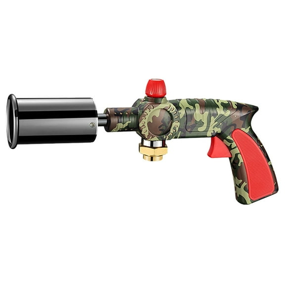 Propane Torch, One-hand Operation Kitchen Torch Lighter with Adjustable Flame for BBQ, Baking, Grilling, and Soldering, Ergonomic Handle for Comfortable Grip (Gas Not Included)(Green1,13x6.1")