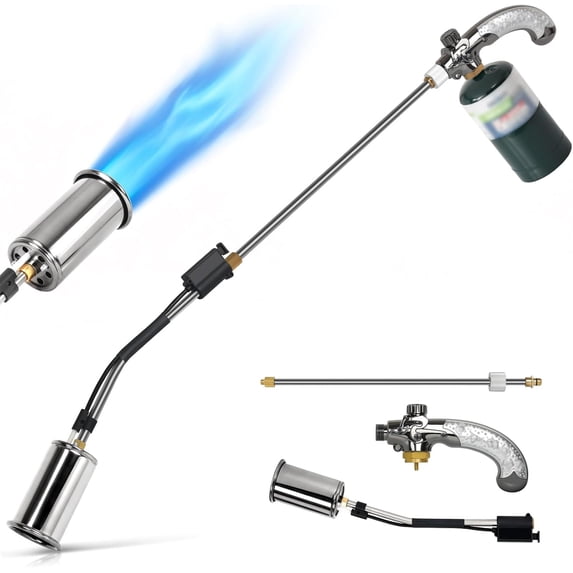 Propane Torch Weed Burner,37" Extended Blow Torch with Flame Control Valve, Flame Thrower Detachable Long Arm,Burner Torches for Outside, Yard,Garden,BBQ,Weeding,Wood,Melting Snow
