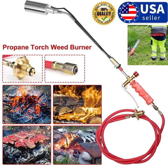 Propane Torch Weed Burner, 79 ft Hose, Heavy Duty Blow Torch with Adjustable Flame & Turbo Trigger Push Button Auto Igniter, for Garden Ice Snow Road