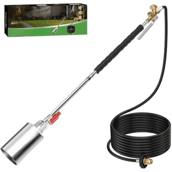 Propane Torch Weed Burner Kit,Heavy Duty Blow Torch with Turbo Trigger & 10FT Hose,Flamethrower with Self Ignitor for Weeding,Roofing,Ice Snow Melting,BBQ$$Garden & Patio