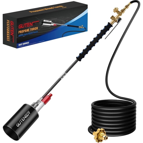 Propane Torch Weed Burner Kit, Self-igniting Flamethrower with 10FT Hose, Heavy Duty Blow Torch for Flame Weeding,Roof Asphalt,Ice Snow,Road Marking, High Output Flame