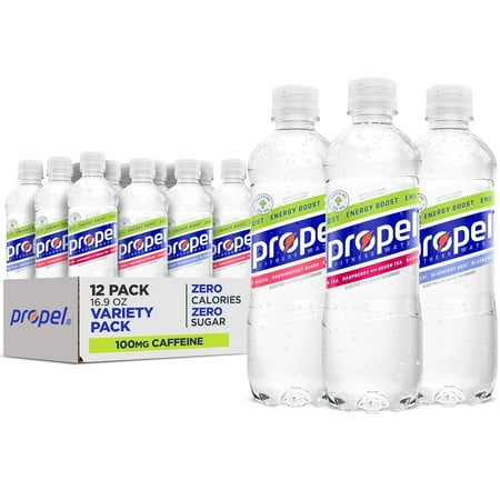 Propel Energy Boost Electrolyte Energy Water, 3 Flavor Variety Pack, 16.9 fl oz, 12 Count Bottles