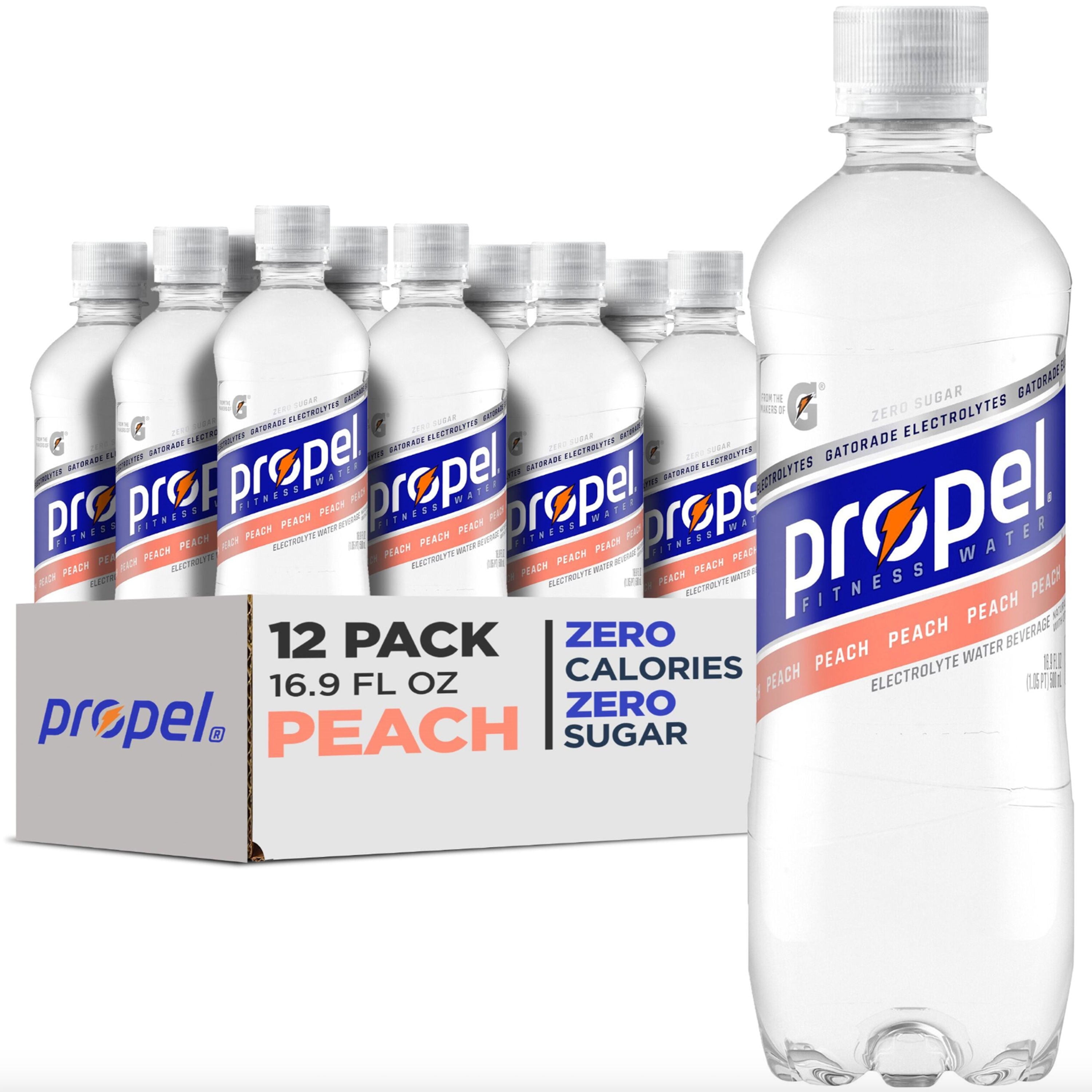 Propel Electrolyte Drinking Water, Peach, 16.9 fl oz, 12 Count