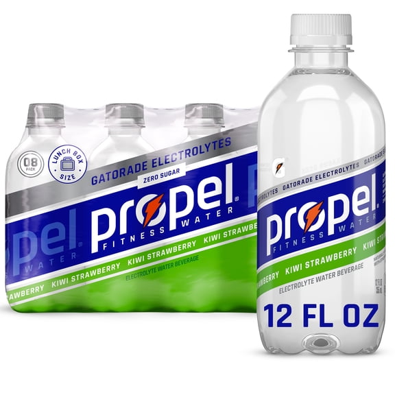 Propel Electrolyte Enhanced Water Sports Drink, Kiwi Strawberry Flavored, Zero Calorie & Zero Sugar Hydration, 12 fl oz, 8 Count Bottles