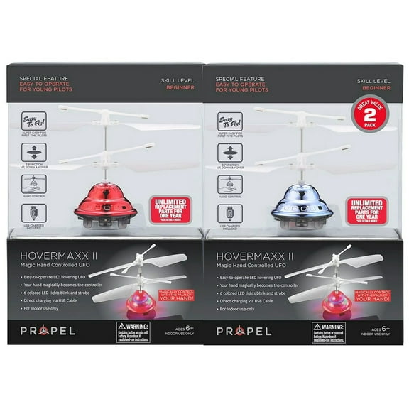 Propel Hovermaxx II Magic Hand Controlled UFO 2 Pack Red Silver