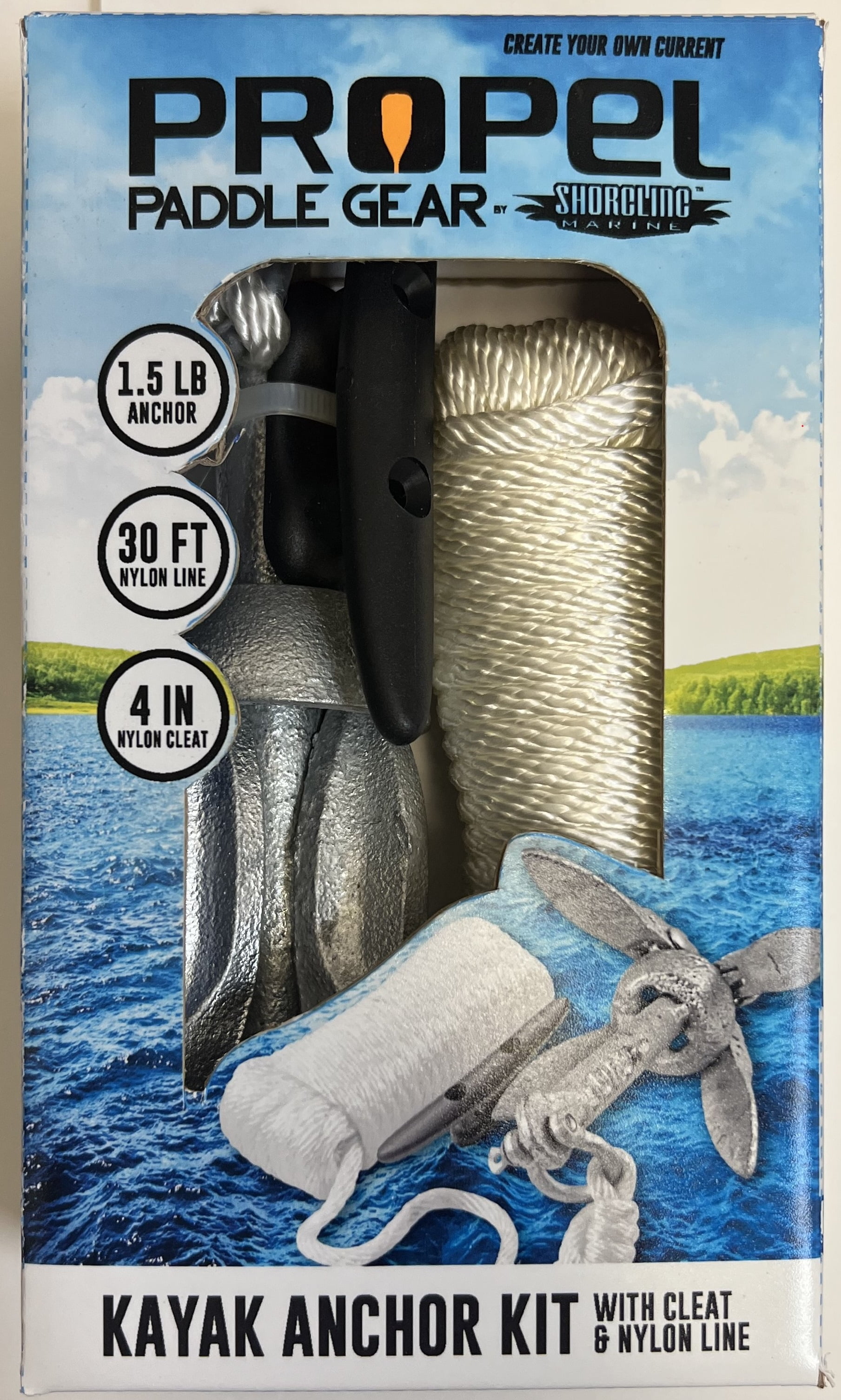 Propel Paddle Gear 1.5 lb Grappling Anchor Kit w/ Line and 4" Zigzag