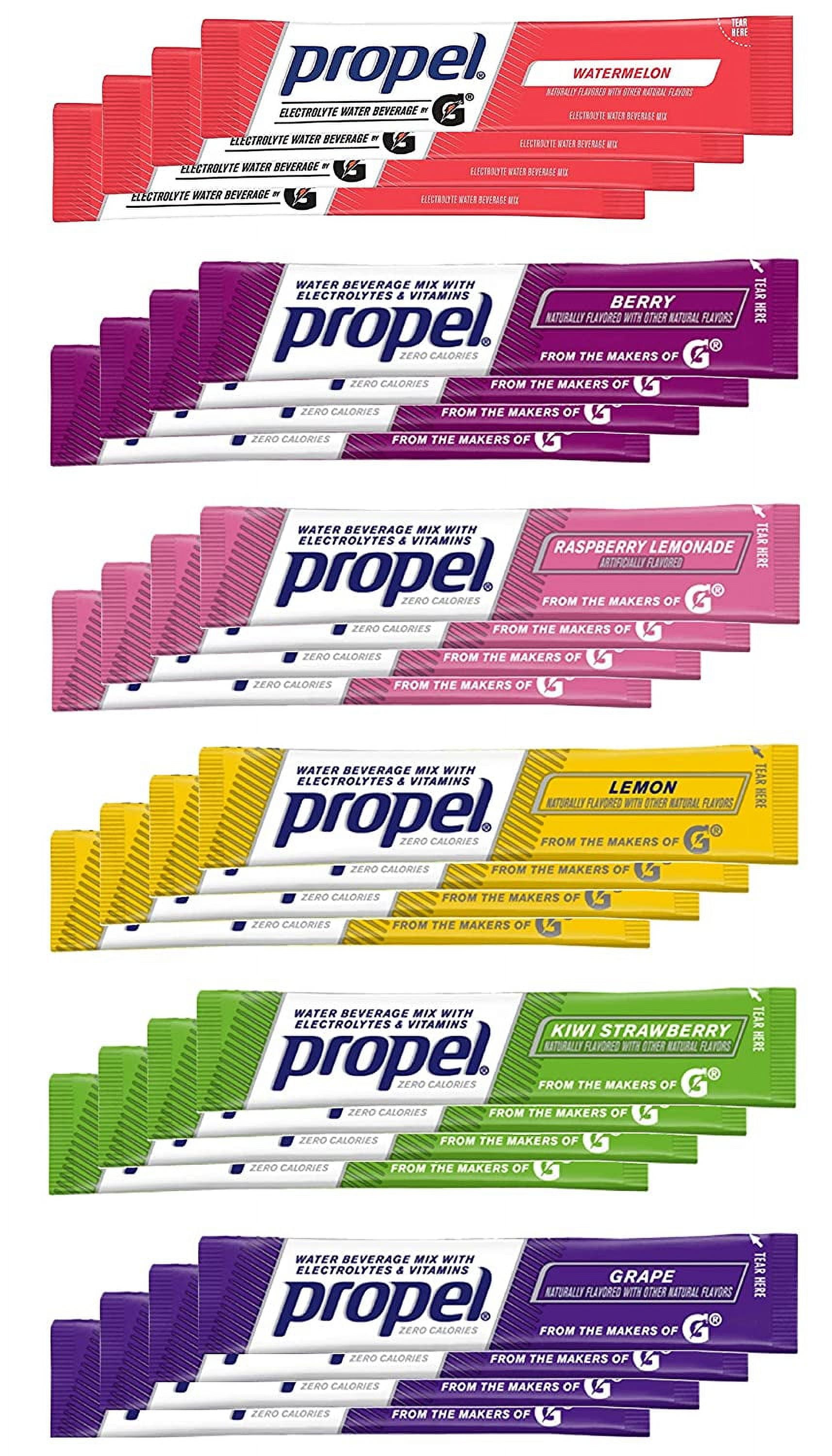Propel Powder Packet Sticks 6 Flavor Variety Pack Bundle