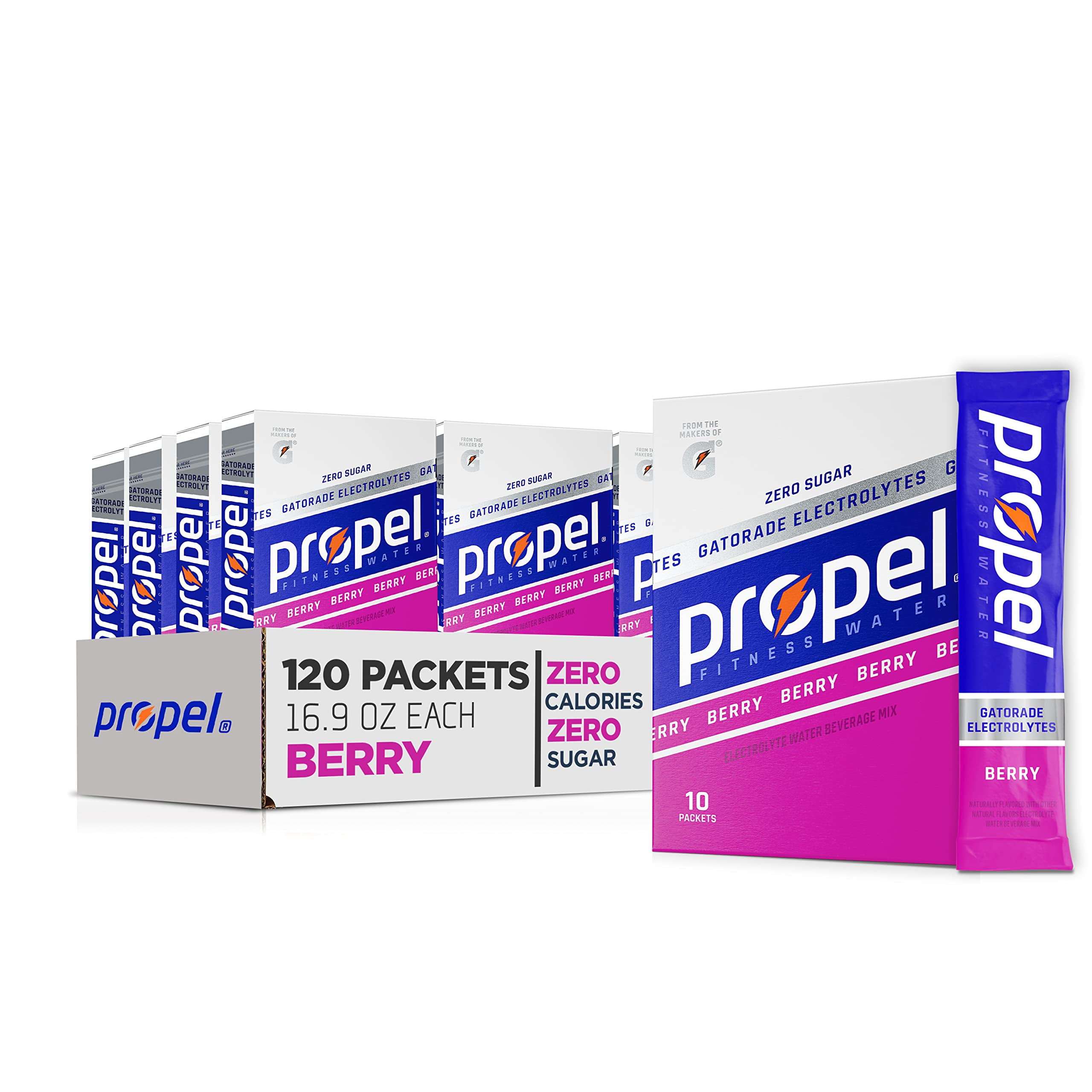 Propel Powder Packets Berry With Electrolytes, Vitamins And No Sugar (120 Count)