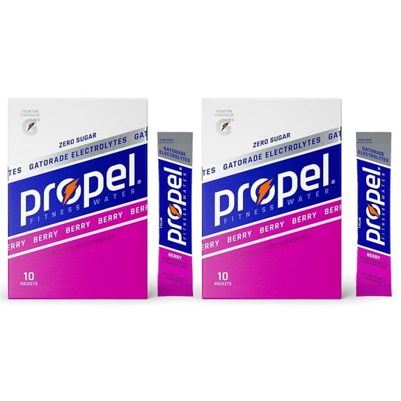 Propel Powder Packets, Berry With Electrolytes, s and No Sugar, 20 Count (Pack of 2) - in Box