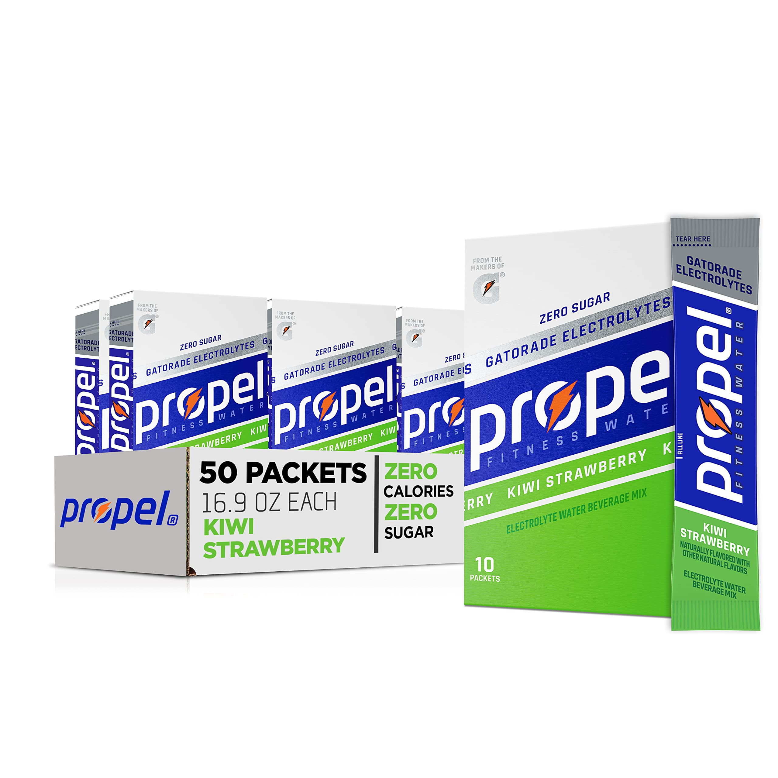 Propel Powder Packets Kiwi Strawberry With Electrolytes, 10 Count (Pack Of 5)