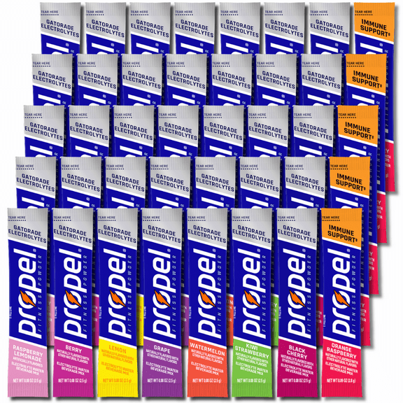 Propel Powder Zero Sugar Electrolyte Powder Drink Mix Variety Pack, 8 Flavors, 40 Packets