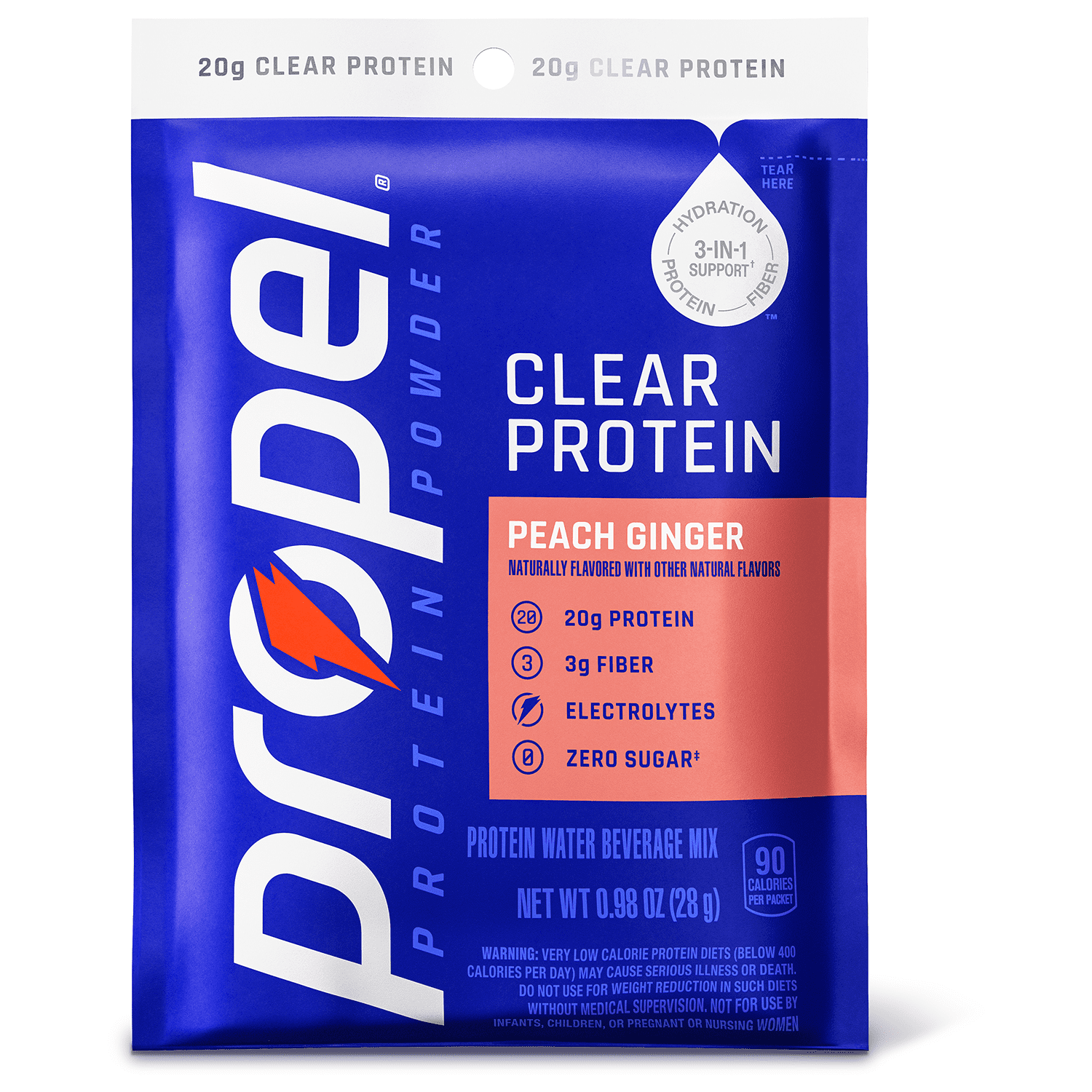 Propel Propel Clear Protein Water Beverage Mix Peach Ginger — product image