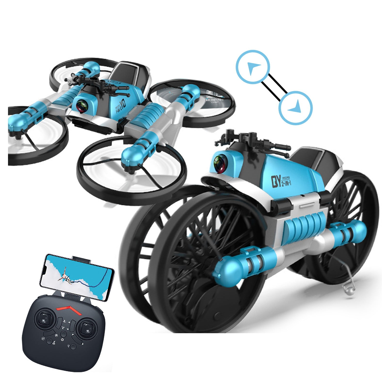 Propel Speed Smart 4 Remote Control Toy Morphing Quad Axis Motor Plane