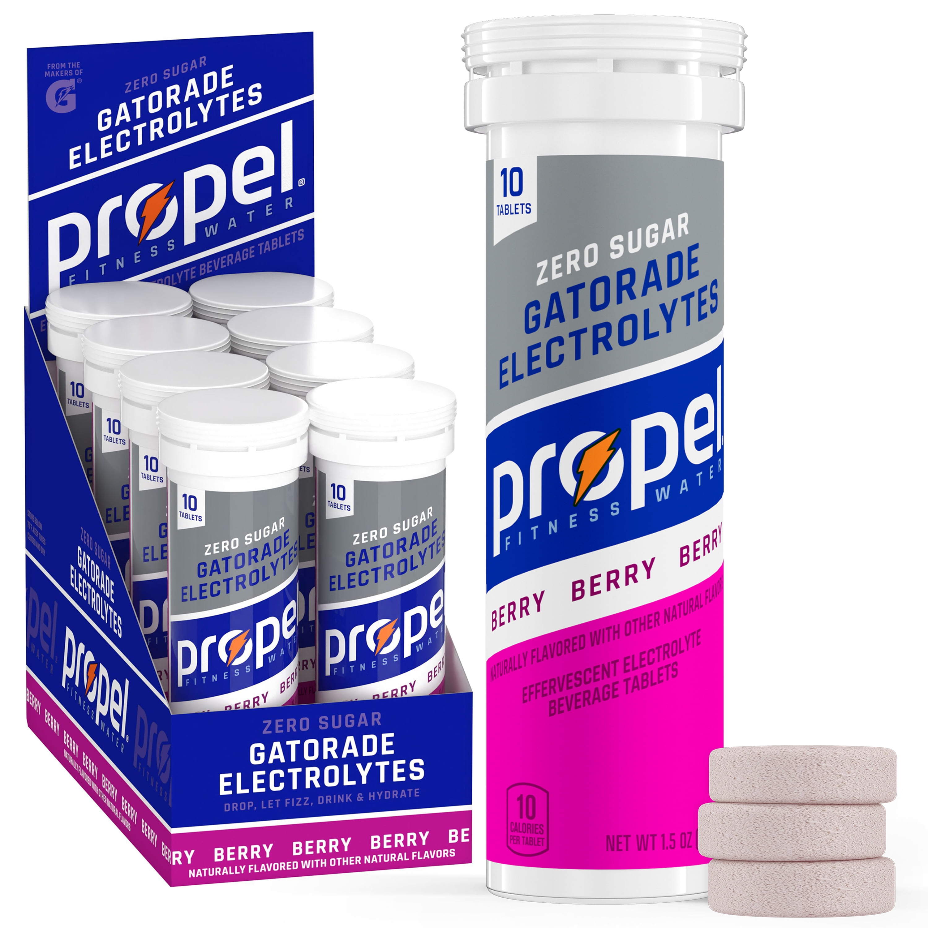Propel Drink Mix Tablets, Berry, 1.5oz, 80 Count