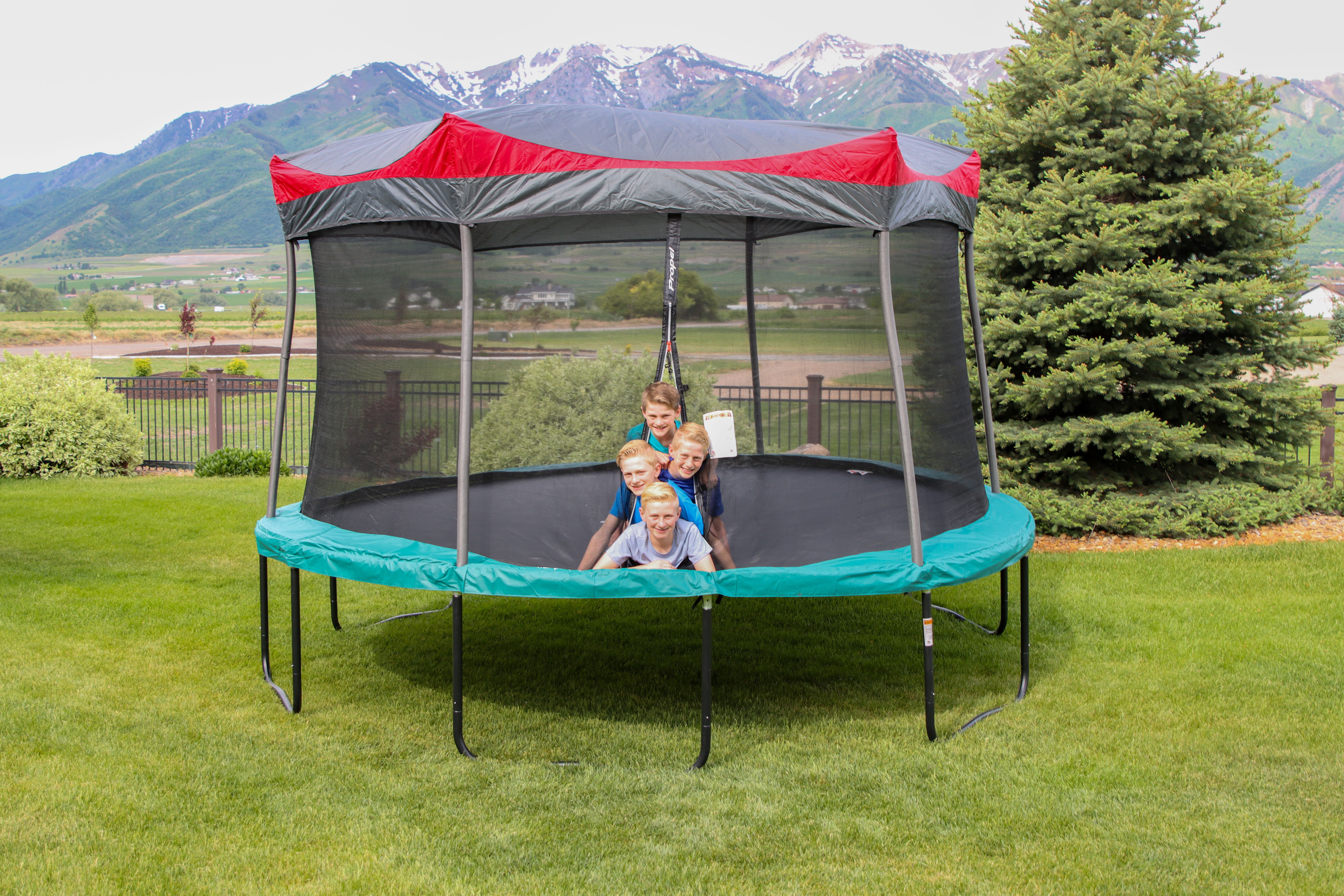 Trampoline Tent Cover UV Resistant Trampoline Tent Covers With Top Mounted  Bracket Universal Oxford Fabric For Sun Protection - AliExpress